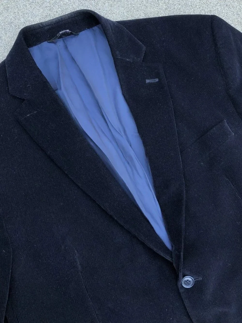 APT 9 Corduroy Blazer Jacket Men's 44S Blue Long Sleeve Button